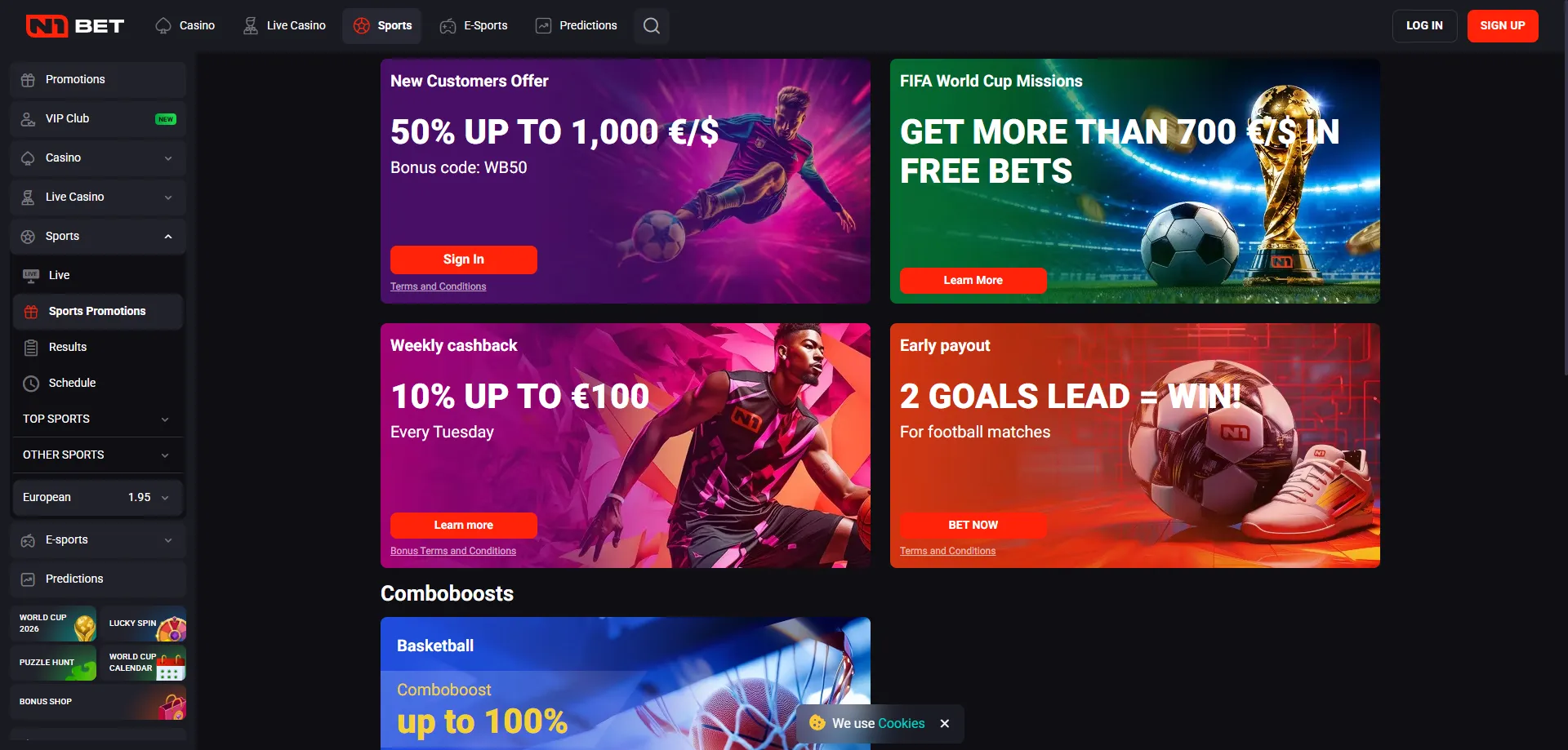 N1Bet Australia welcome bonus up to AU$8,000 plus 200 free spins