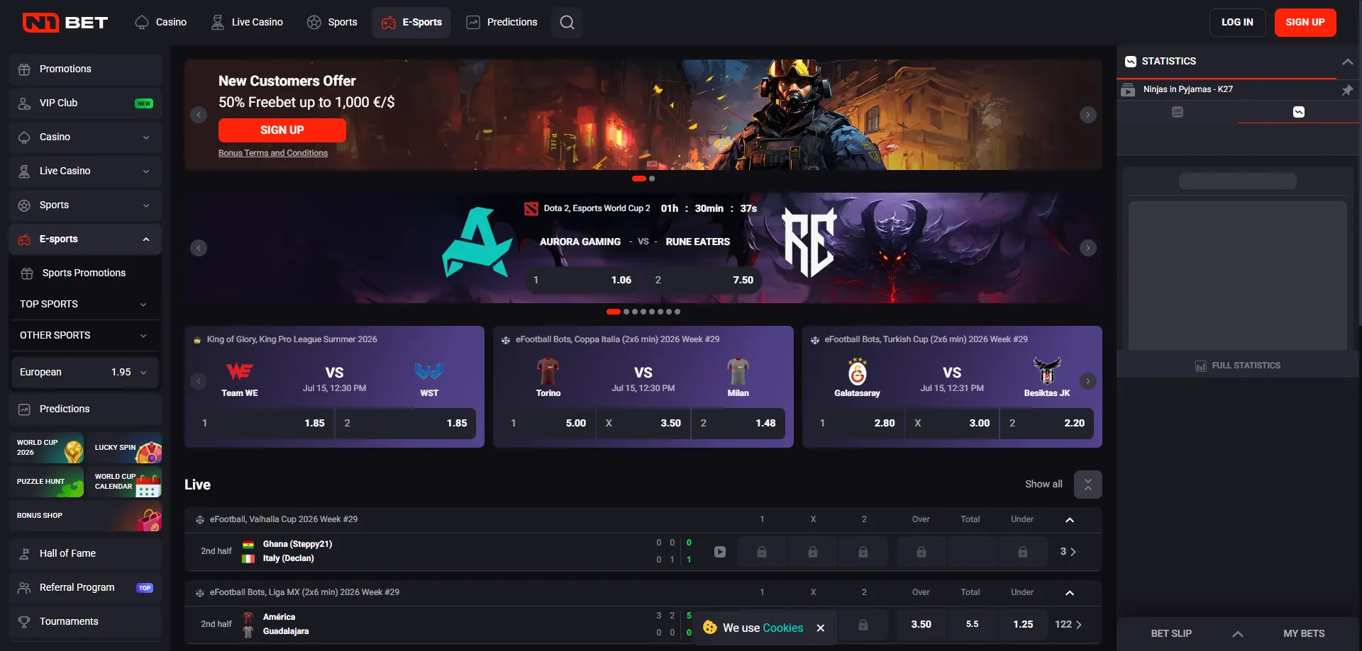 N1Bet Australia sportsbook – football, basketball, esports betting